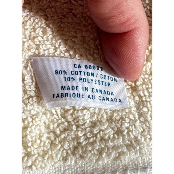 Vintage 70s bath towels, pink floral arabesques beige, fringed, for the pair - Picture 6 of 9